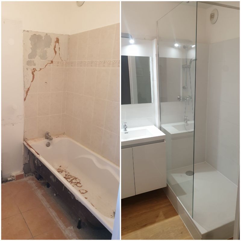 Avant/Après d'une salle de bain complète à Plan de Cuques