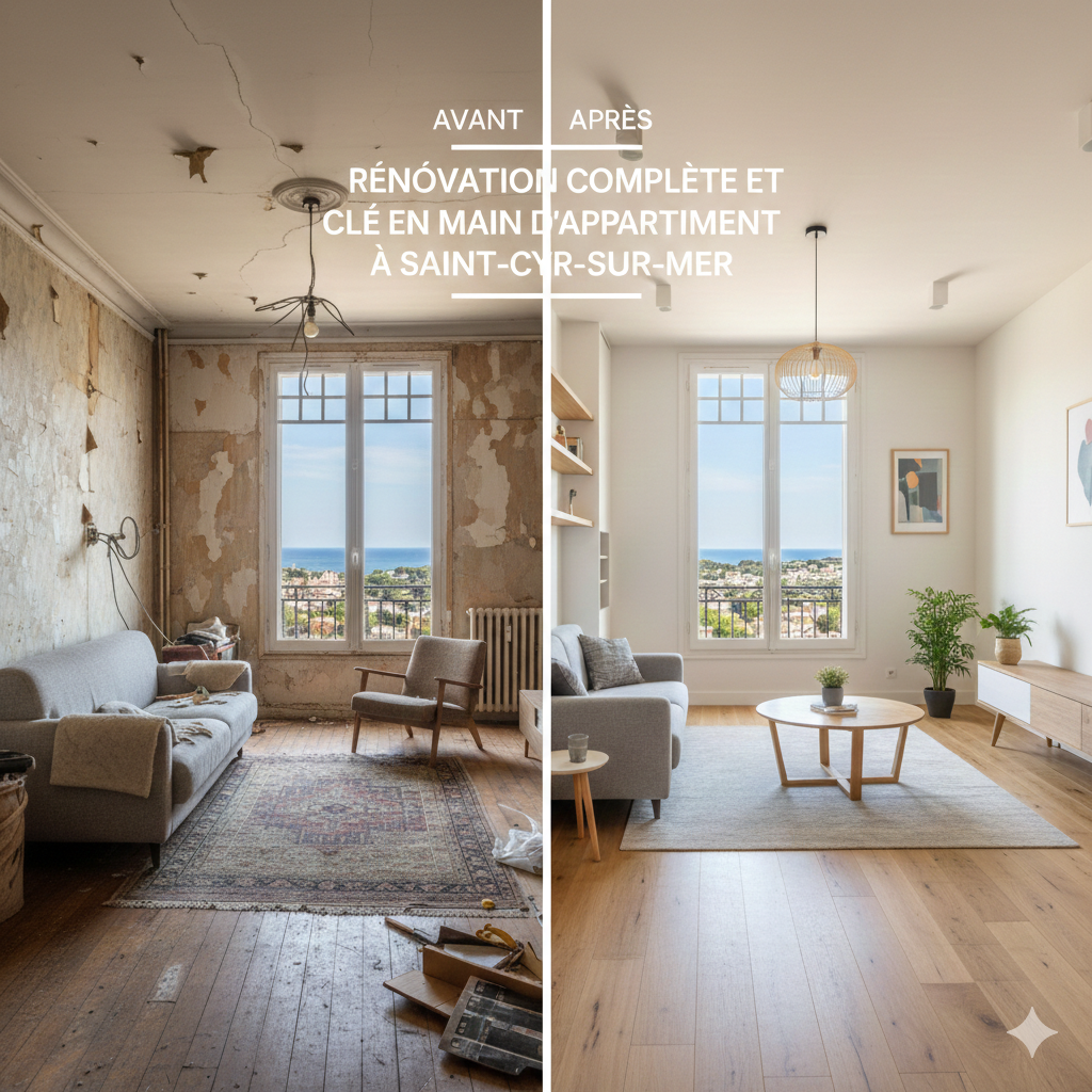 Rénovation complète et clé en main d’appartement à Saint-Cyr-sur-Mer