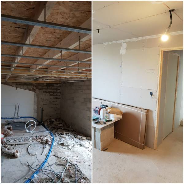 Création points lumineux dans un faux plafond