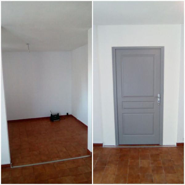 Réalisation d'un mur afin de créer une pièce supplémentaire avec incorporation d'une porte dans un appartement à Marseille 13010