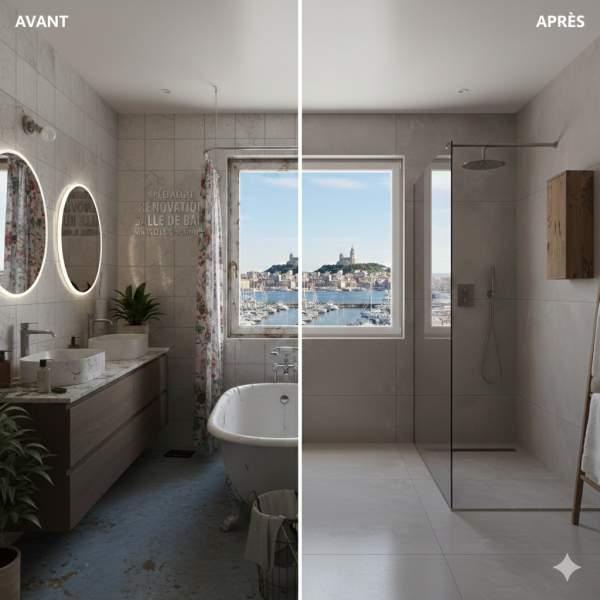 Rénovation de salle de bain avant après Marseille